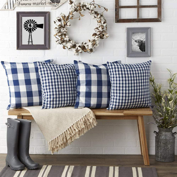 Blue Buffalo Check Pillow Cover Set of 4